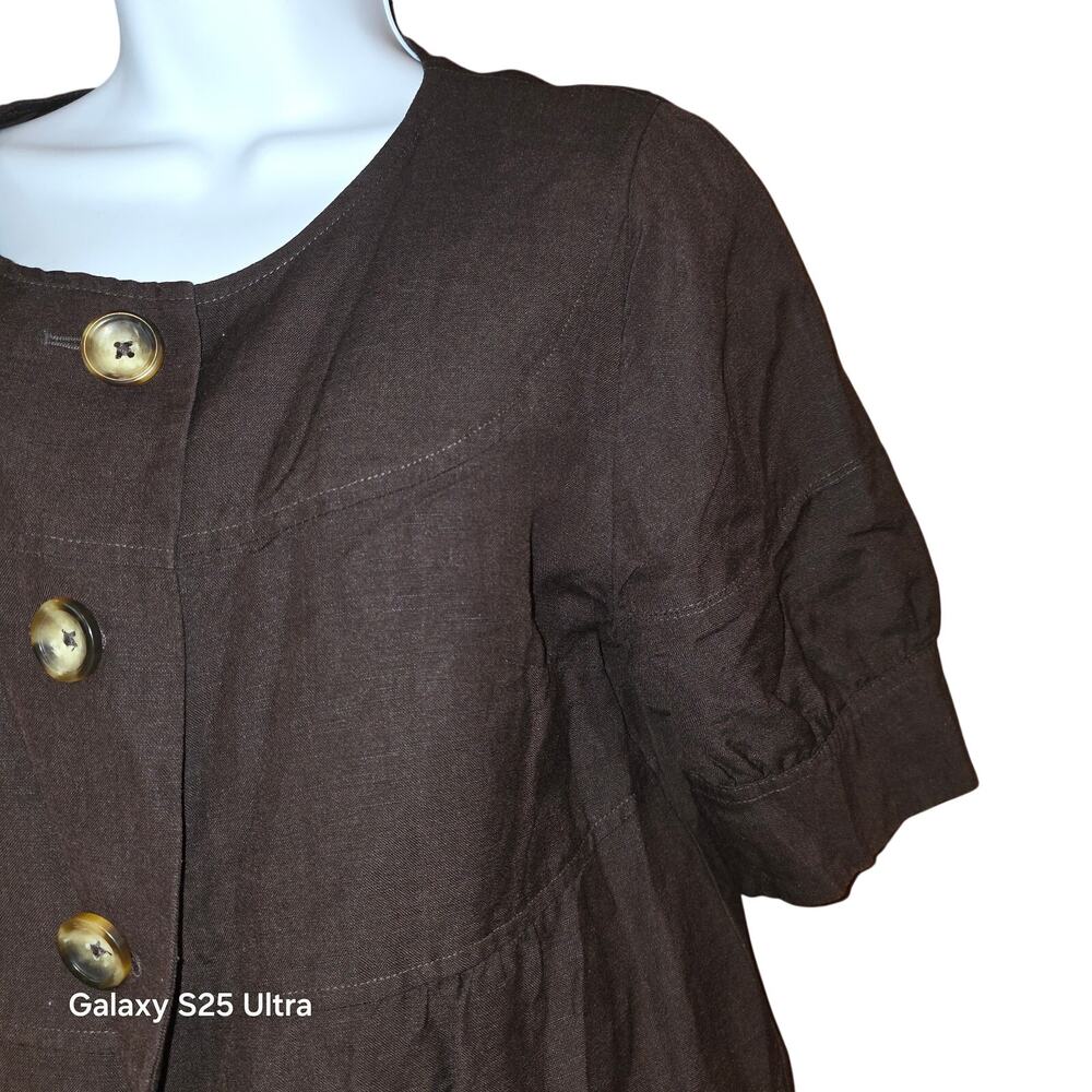 EUC vintage east 5th brown, fit and flare, brown, button cardigan, sz‎ S